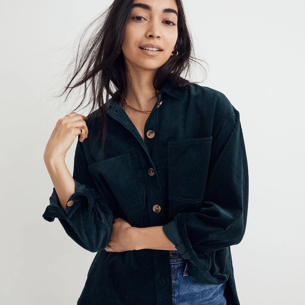 Women's Dark Green Corduroy Jacket